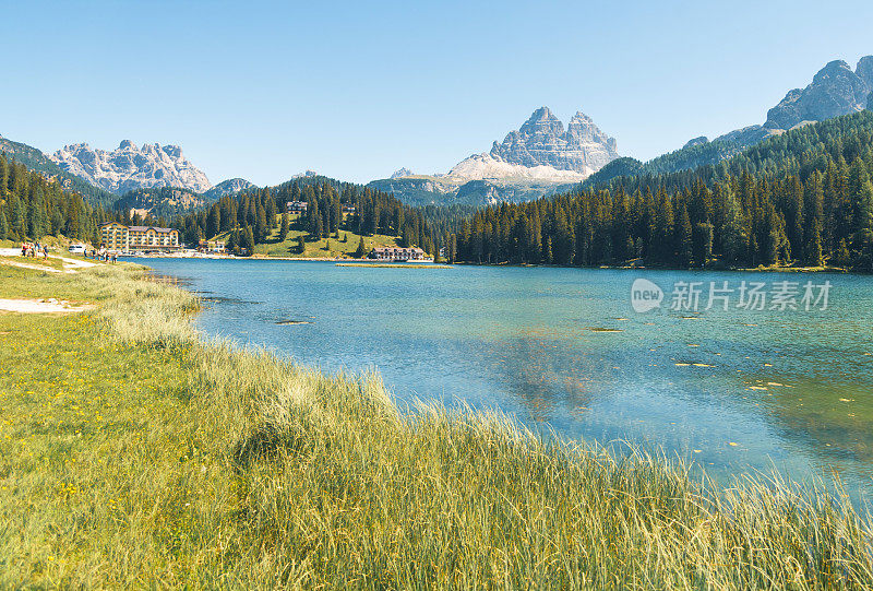 自然风景秀丽的米苏里纳湖位于Dolomites Cadore Veneto。意大利。